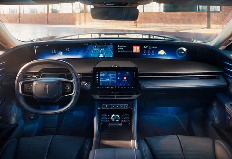 A large panoramic display is shown on the dashboard of a 2024 Lincoln Nautilus® SUV | Duncan Lincoln in Blacksburg VA